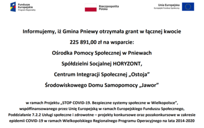 Zdjęcie do Grant dla gminy Pniewy